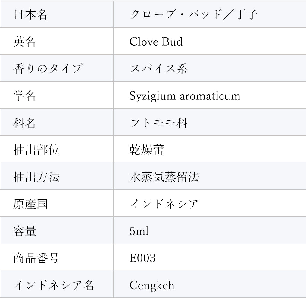 精油クローブ・バッド Clove Bud/エッセンシャルオイル 5ml/インドネシアの希少な精油