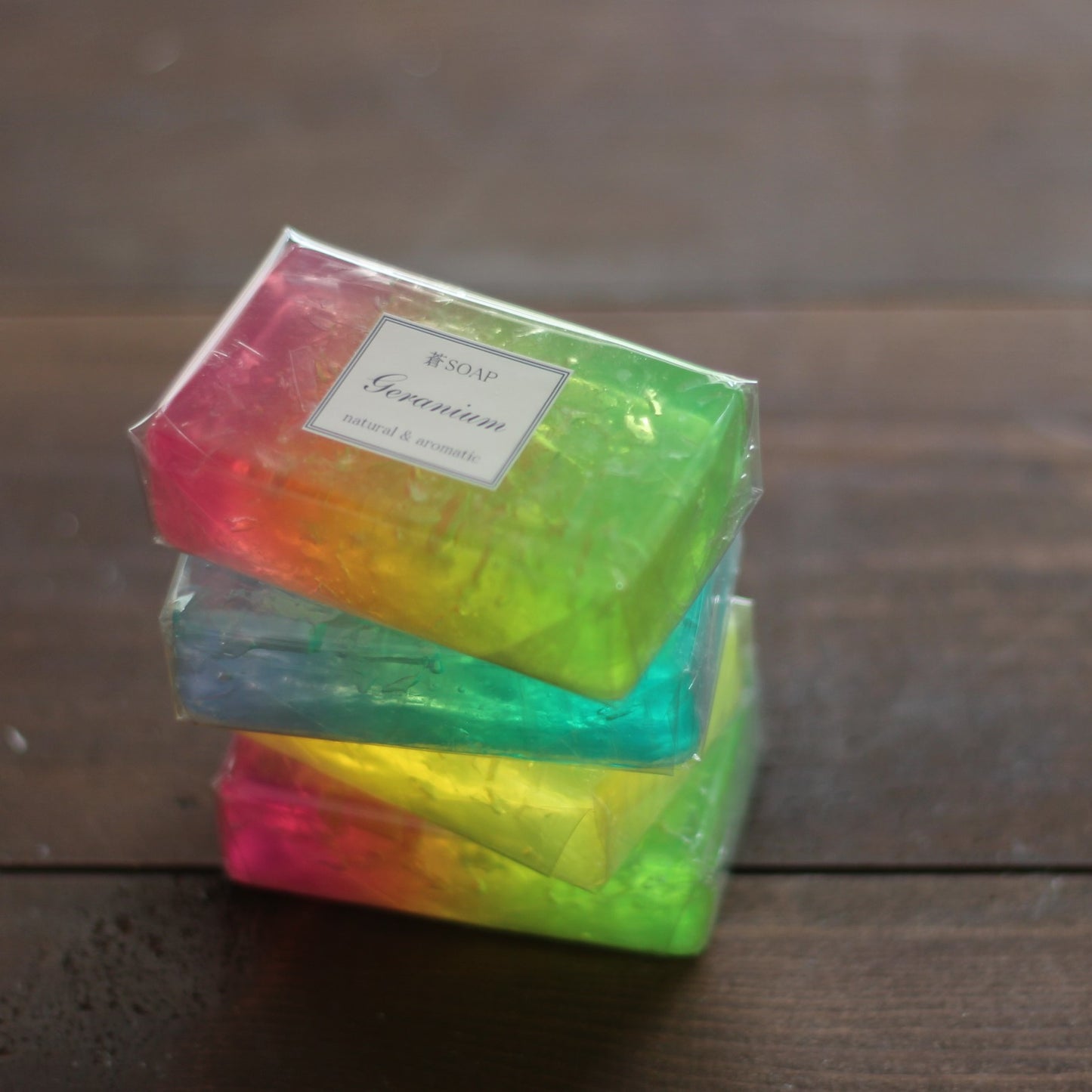 蒼SOAP(化粧石鹸)ラベンダー、ゼラニウム、オレンジの3種類