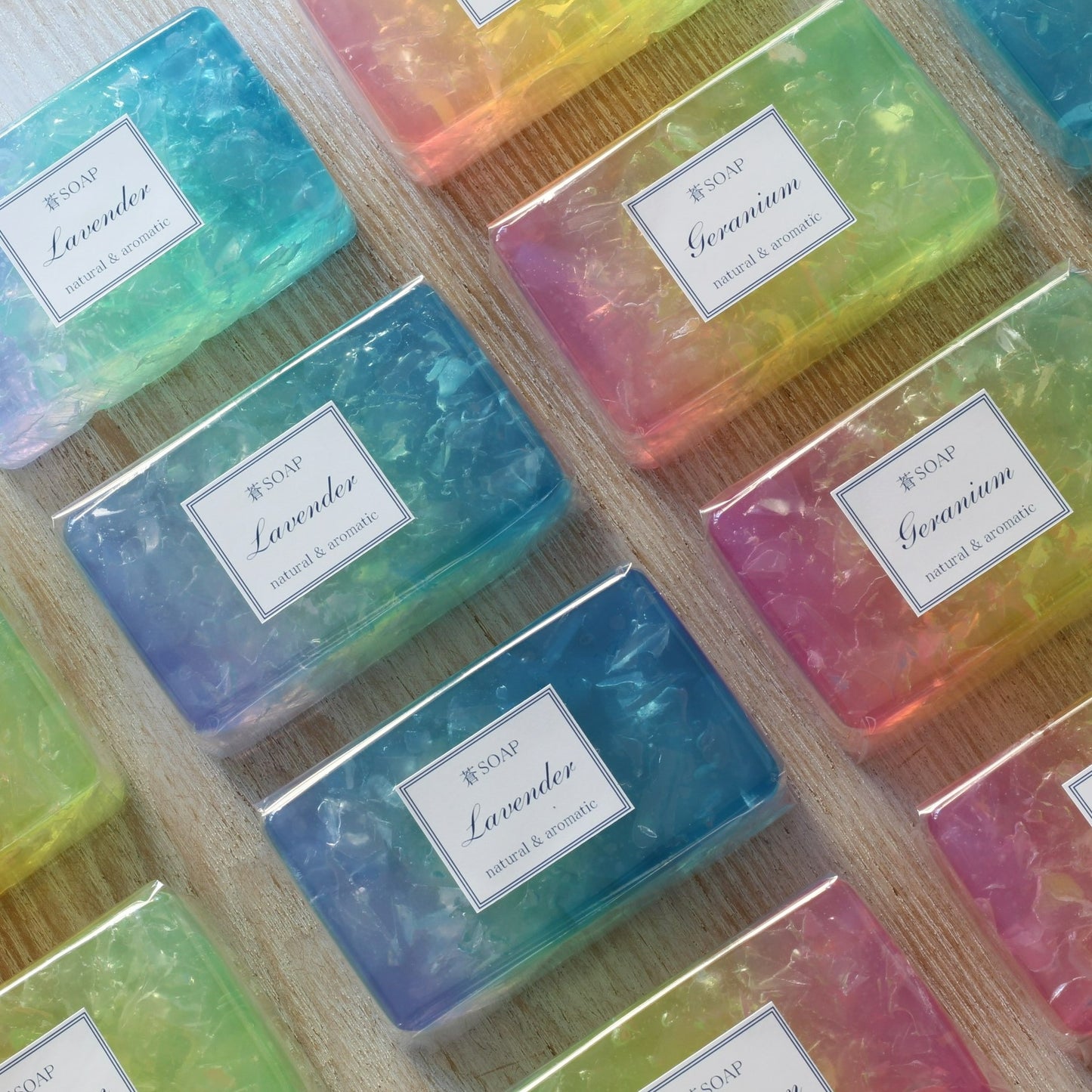 蒼SOAP(化粧石鹸)ラベンダー、ゼラニウム、オレンジの3種類