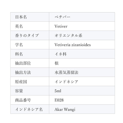 精油ベチバー Vetiver／エッセンシャルオイル 5ml／インドネシアの希少な精油